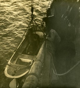 Germany on board Battleship Grosser Kurfürst Old Stereoview Photo NPG 1910's