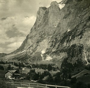 Switzerland Alps Grindelwald & Wetterhorn Old Stereoview photo NPG 1900