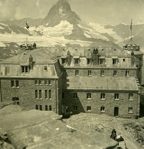 Switzerland Alps Zermatt Gornergrat Hotel Matterhorn Stereoview photo NPG 1900