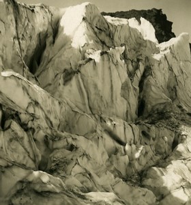 Switzerland Alps Breithorn Crevasses Glacier Old Stereoview photo NPG 1900