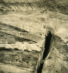 Switzerland Alps Breithorn Crevasse Old Stereoview photo NPG 1900