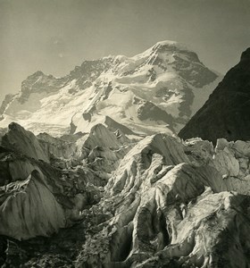 Switzerland Alps Zermatt Breithorn Glacier Old Stereoview photo NPG 1900