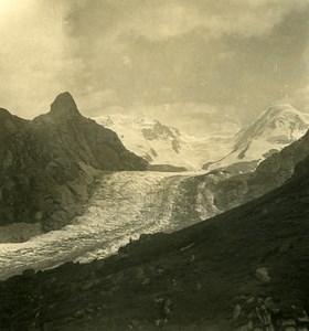 Switzerland Alps Zermatt Breithorn Gorner Glacier Old Stereoview photo NPG 1900