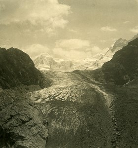 Switzerland Alps Zermatt Breithorn Gorner Glacier Old Stereoview photo NPG 1900