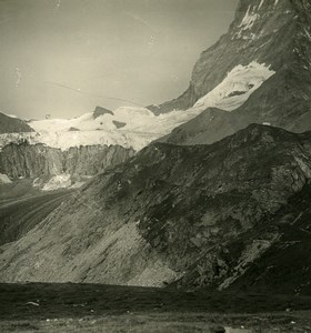 Switzerland Alps Matterhorn Glacier Old Stereoview photo NPG 1900