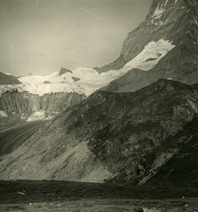 Switzerland Alps Matterhorn Glacier Old Stereoview photo NPG 1900