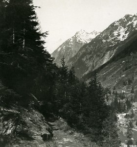 Switzerland Alps Reuss Valley Goeschenthal Old Stereoview photo 1900