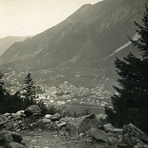 France Alps Chamonix panorama from Montenvers Old Stereoview photo NPG 1900