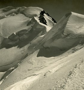 France Alps Mont Blanc Summit Old Stereoview photo Wehrli 1900