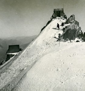 France Alps Mont Blanc Vallot Observatory Refuge Stereoview photo Wehrli 1900