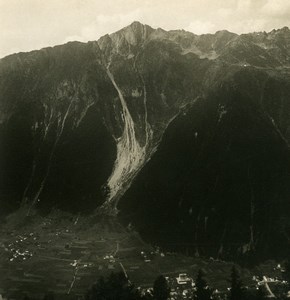 France Alps Mont Blanc Massif Brevent & Chamonix Old Stereoview photo NPG 1900