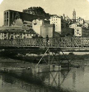 Italy Ventimiglia Vintimille panorama bridge Old Stereoview photo NPG 1900