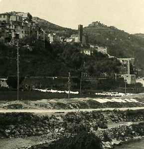 Italy Ventimiglia Vintimille old town city walls Old Stereoview photo NPG 1900