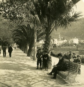 Italy Ventimiglia Vintimille Corso Principe Amedeo Old Stereoview photo NPG 1900