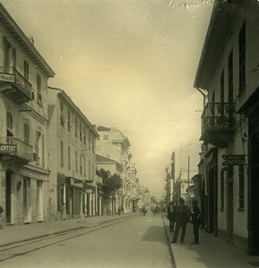 Italy Bordighera Via Vittorio Emanuele Old Stereoview photo NPG 1900