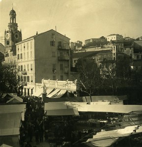 Italy Sanremo Market Place Old Stereoview photo NPG 1900