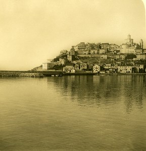 Italy Porto Maurizio Mole view Old Stereoview photo NPG 1900