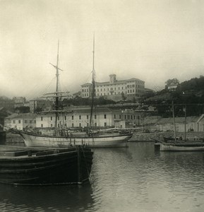 Italy Porto Maurizio Harbor Old Stereoview photo NPG 1900