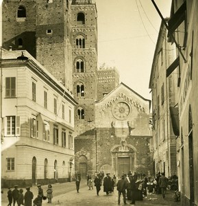 Italy Albenga Cathedral Old Stereoview photo NPG 1900