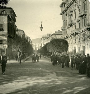 Italy Savona Corso Principe Amedeo Old Stereoview photo NPG 1900