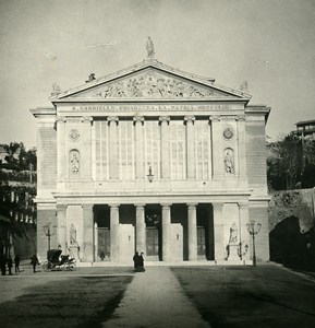 Italy Savona Chiabrera Theater Old Stereoview photo NPG 1900