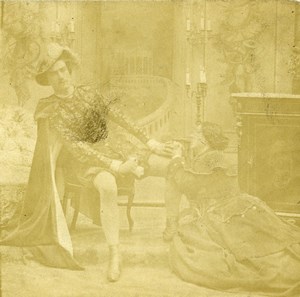France Theatre Play Scene de Genre Old Stereoview Photo 1860