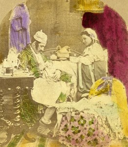 Ireland? The Pleasures of Matrimony Scene de Genre Stereoview Photo 1860