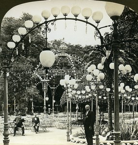 Germany Berlin Kroll's Beer Garden Old White Stereoview Photo 1900