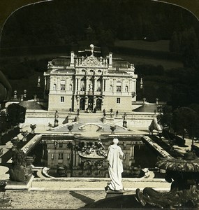 Germany Bavaria Linderhof Castle Old White Stereoview Photo 1900