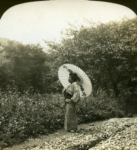 Japan Picturesque by way in fair Japan Old White Stereoview Photo 1900