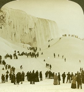 USA Niagara Falls Ice Mountain American Stereoscopic Stereoview Photo 1900