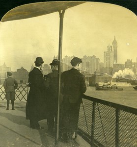 USA New York Panorama Singer Tower Old White Stereoview Photo 1900