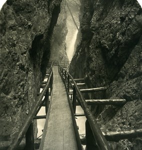 Germany Bavarian Alps Leutaschklamm Mittenwald Old NPG Stereoview Photo 1906