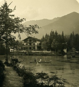 Germany Bavarian Alps Badersee Hotel Old NPG Stereoview Photo 1906