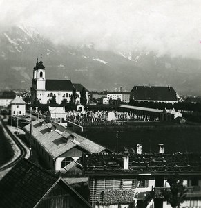 Italy Tyrol Bozen Bolzano-Gries Church Old Stereoview Photo 1906