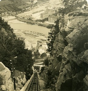 Italy Tyrol Bozen Bolzano Funicular Railway Old NPG Stereo Photo 1906