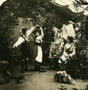 Austria Tyrol Traditional Dance Old NPG Stereo Photo 1906