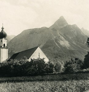 Austria Tyrol Ehrwald Sonnenspitze Church Old NPG Stereo Photo 1906