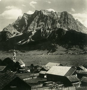 Austria Tyrol Lermoos Zugspitze Schneefernerkopf Old NPG Stereo Photo 1906