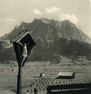 Austria Tyrol Lermoos Zugspitze Schneefernerkopf Old NPG Stereo Photo 1906