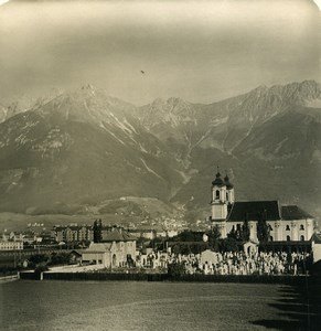 Austria Tyrol Innsbruck Nordkette Panorama Old NPG Stereo Photo 1906