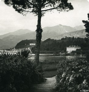 Italy Lake Como Bellagio Villa Melzi Trotti Old Stereoview Photo 1906