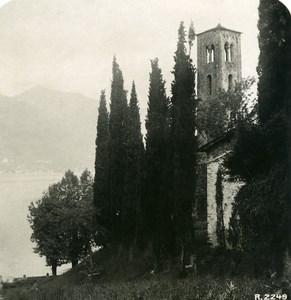 Italy Lake Como San Giovanni near Bellagio Old Stereoview Photo 1906