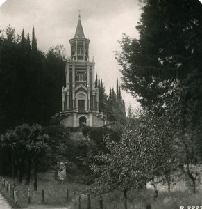 Italy Lake Como Bellagio Mausoleum Poldi-Pezzoli Old Stereoview Photo 1906