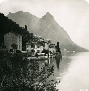 Italy Lake Lugano Oria Village Old Stereoview Photo 1906
