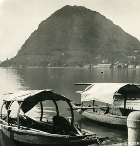 Switzerland Lake Lugano Paradiso San Salvatore Old Stereoview Photo 1906