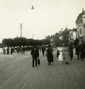 Italy Lake Maggiore Stresa port square Old Possemiers Stereo Photo 1910