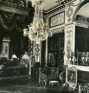 France Fontainebleau Castle Napoleon's Bedroom Old NPG Stereoview Photo 1900