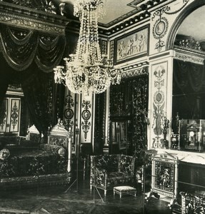 France Fontainebleau Castle Napoleon's Bedroom Old NPG Stereoview Photo 1900