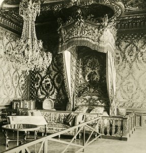 France Fontainebleau Castle Marie Antoinette Bedroom NPG Stereoview Photo 1900